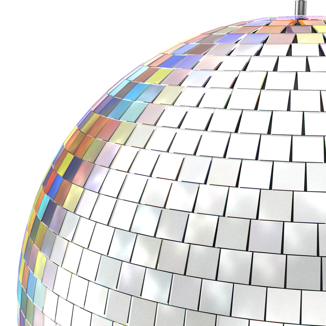 3d disco ball rainbow model