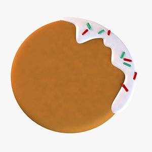 Realistic Gingerbread Cookie with Icing and Sprinkles