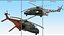 3D Military Transport Helicopter Green Camo with Interior Rigged for Cinema 4D