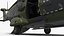 3D Military Transport Helicopter Green Camo with Interior Rigged for Cinema 4D