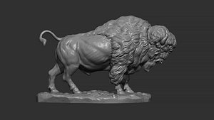 3D Bison butting