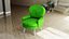 Furniture Accent Chairs Bohemian Green Velvet Light Gray Painted Wood Legs 014