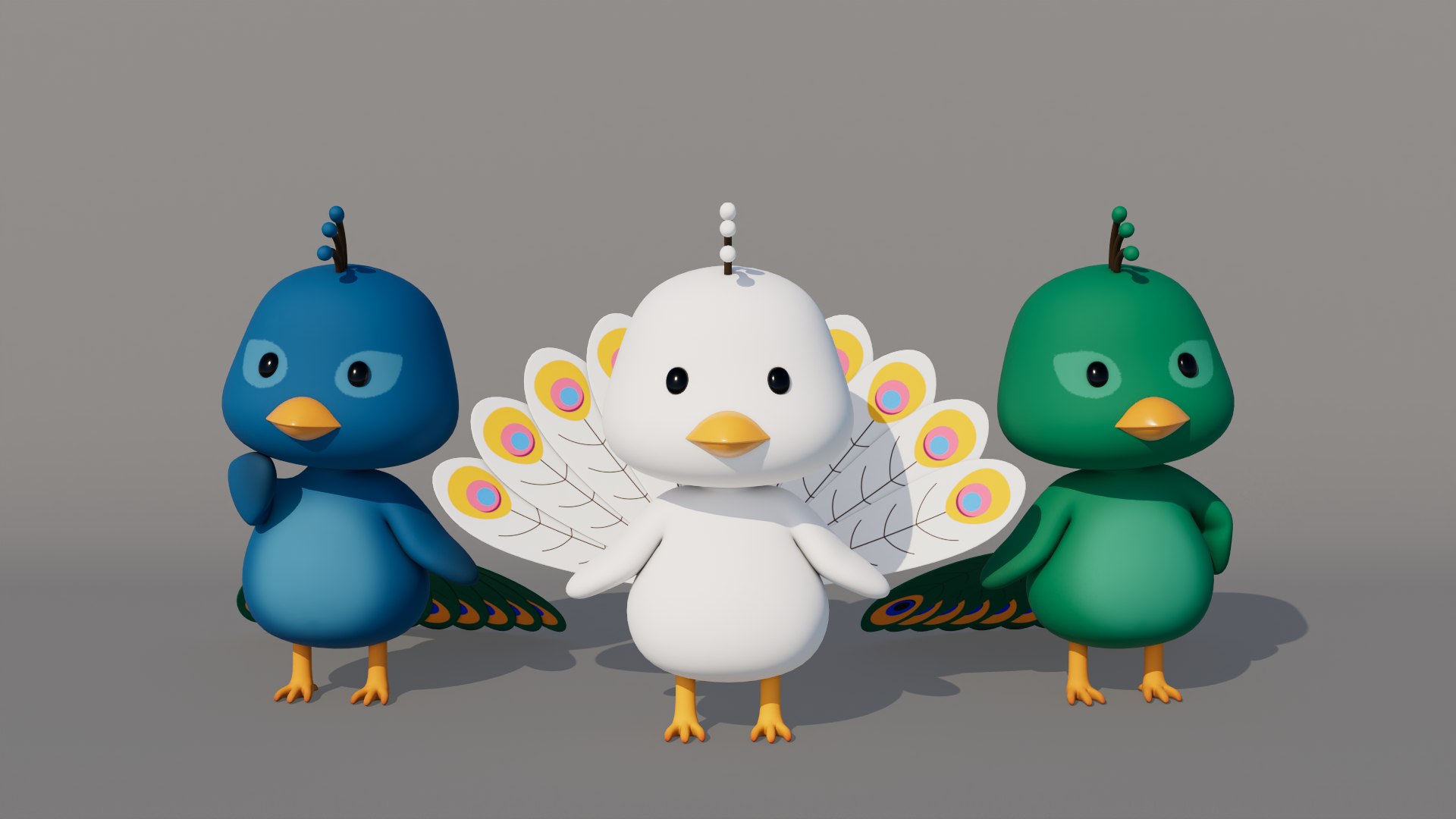 3D Rigged Cartoon Peacock - TurboSquid 2238156