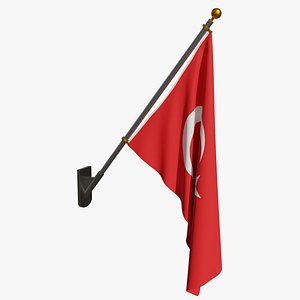 3D Wall Flag Turkey model