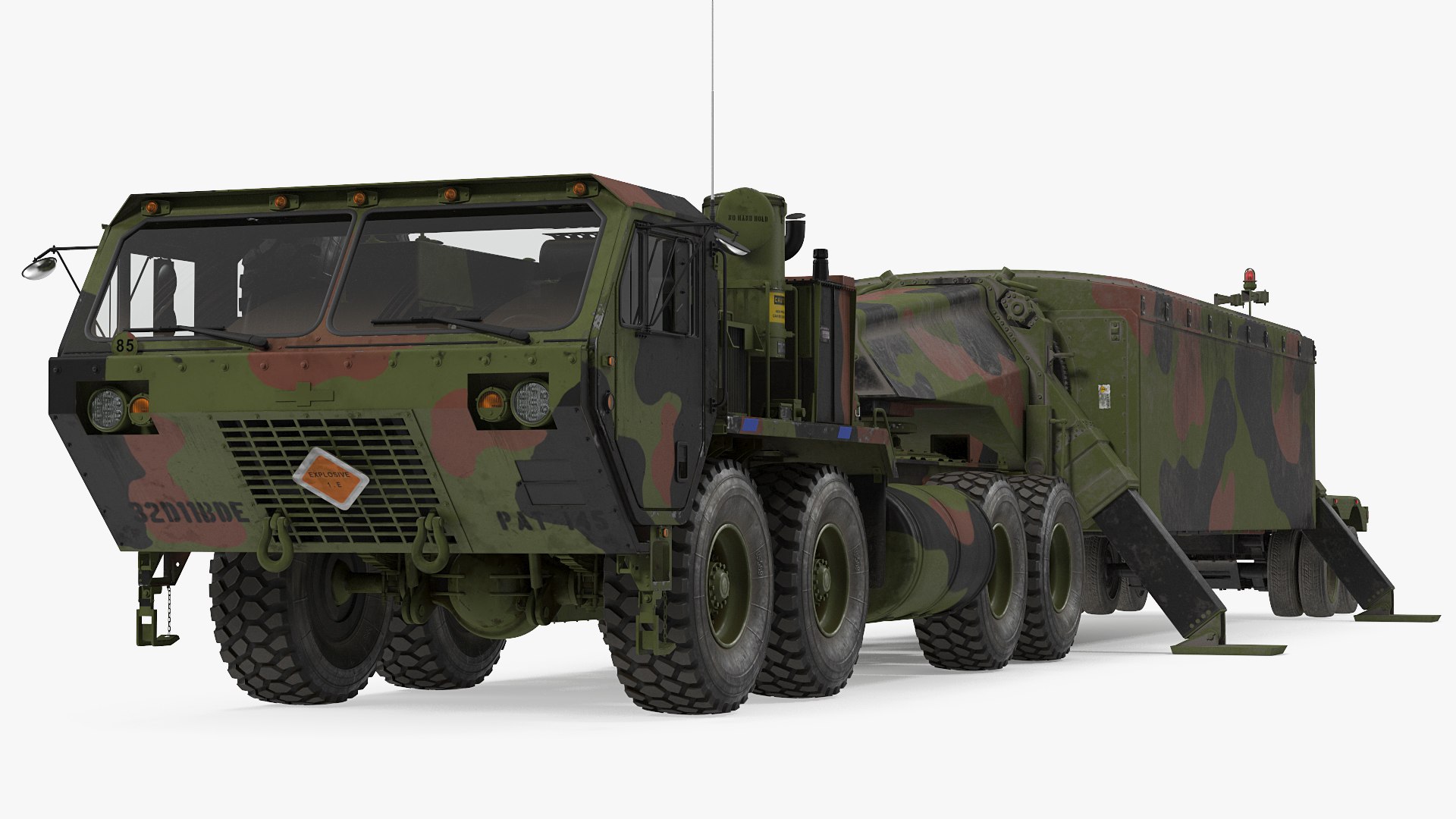 Camo M983 Tractor with THAAD TPY2 Radar 3D model preview