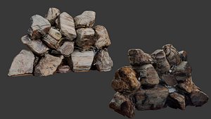 Stacked Natural Rock Pile Scan
