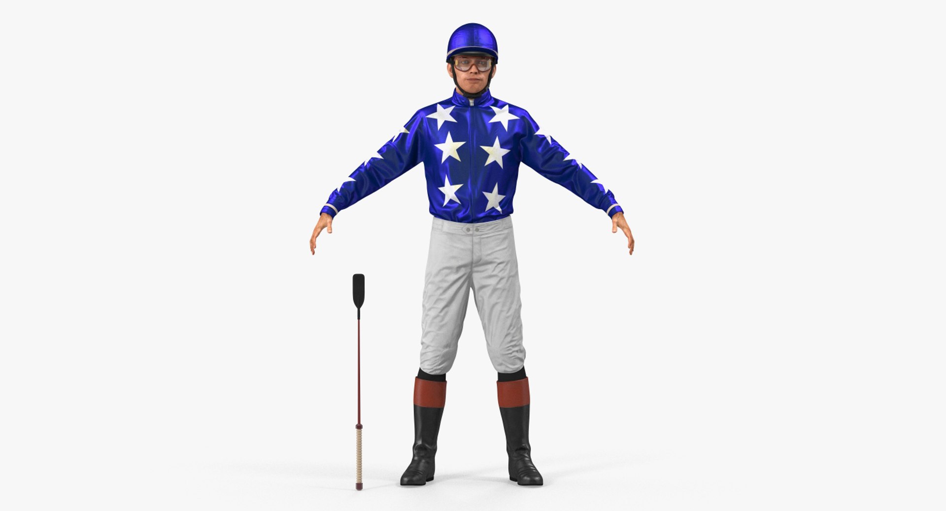 Horse Jockey Rigged 3D Model