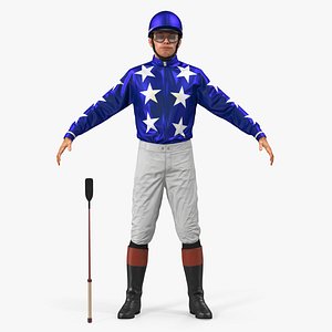 Horse Jockey Rigged 3D Model