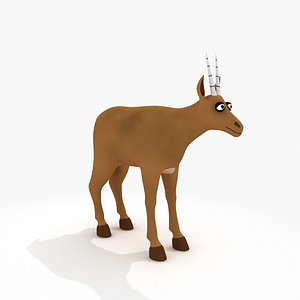 cartoon antelope rig 3d model