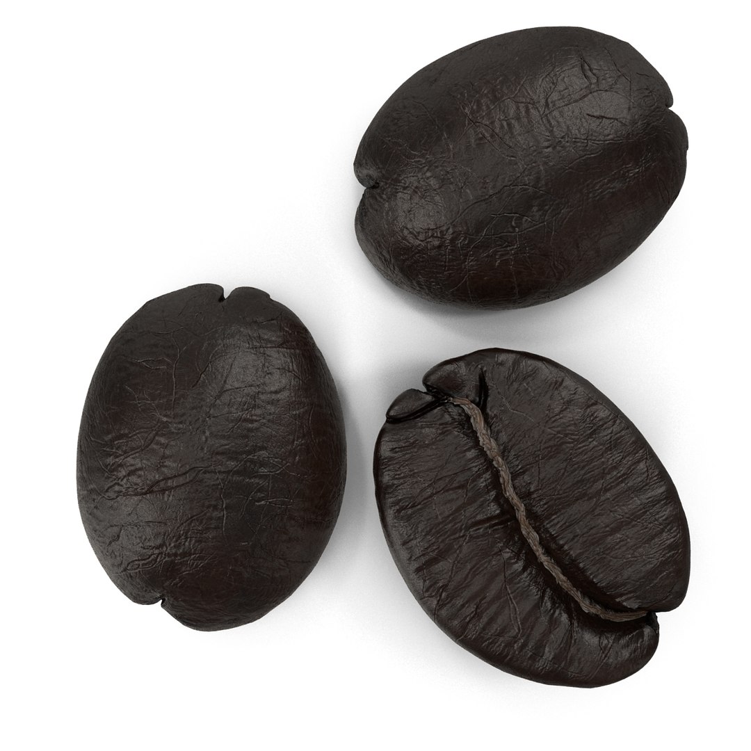 Roasted French Coffee Bean 3D Model 3D model preview