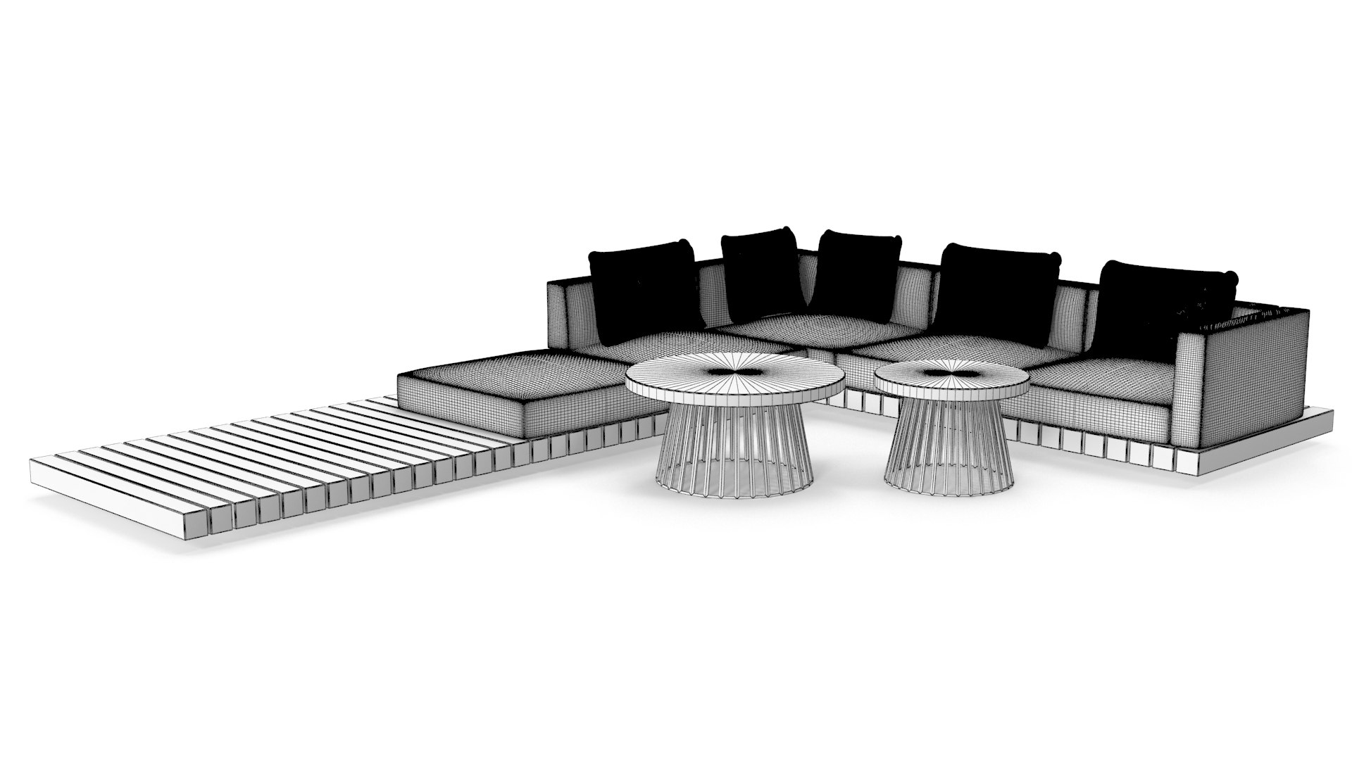 3D 5 Seater Garden Corner Sofa Set TurboSquid 1843698