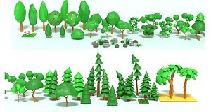 coniferous trees 3D model