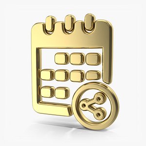 3D Calendar organizer date event share symbol model