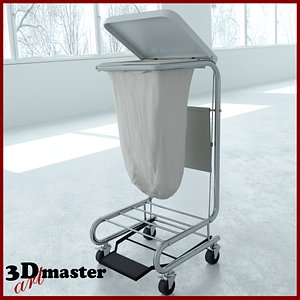 medical square tilt-top hamper 3D model