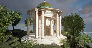 3d temple historic marble model