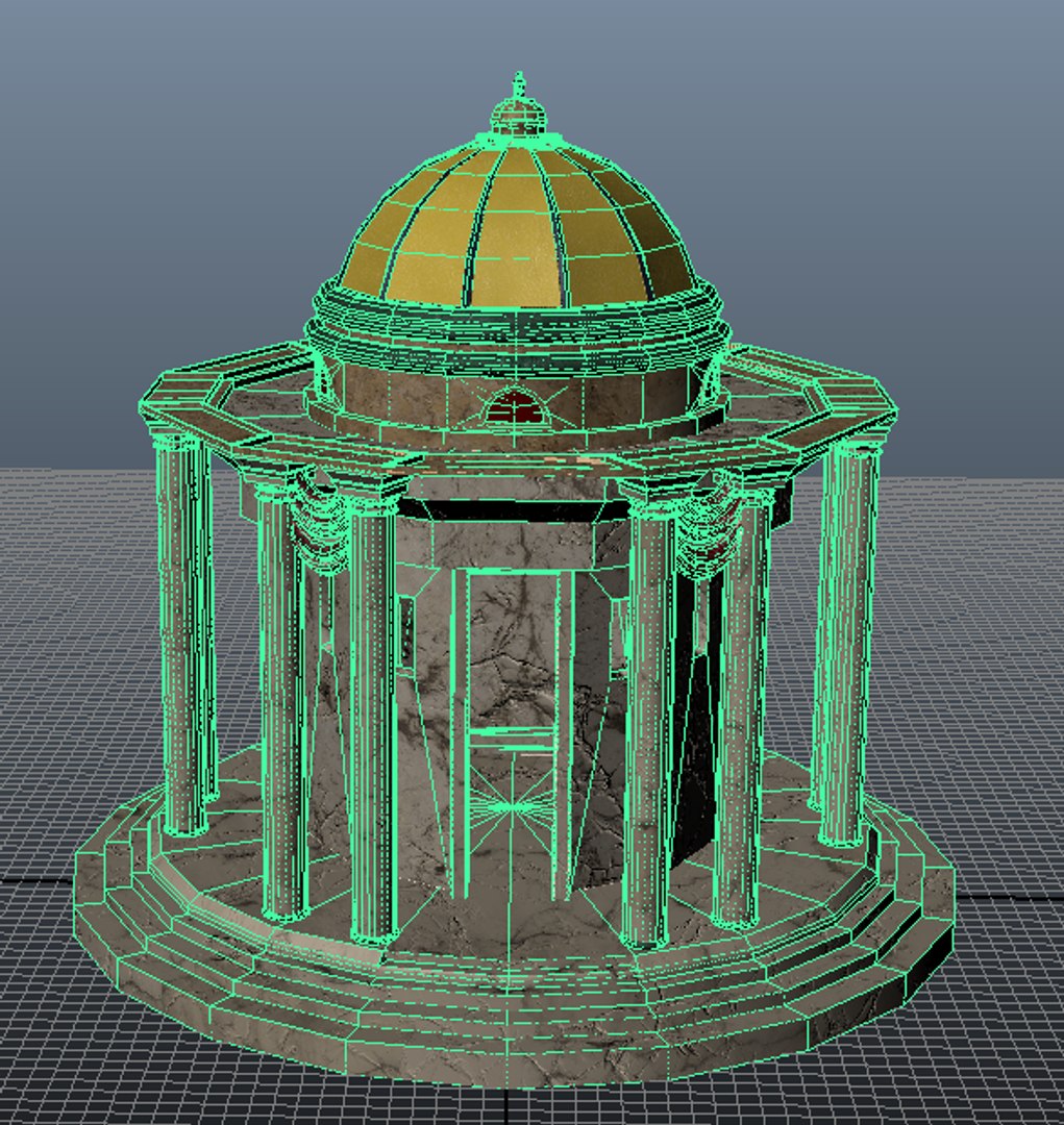 3d Temple Historic Marble Model