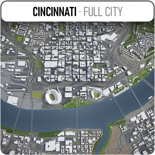 city cincinnati surrounding area 3D model