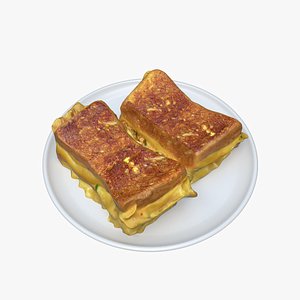 LuncheonMeatCheeseOmeletteSandwich 3D