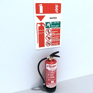 3d model of water extinguisher