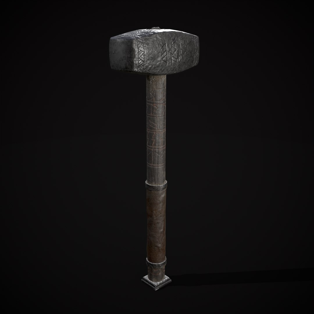 3D Rustic Viking Engraved War Hammer model - TurboSquid 2010642