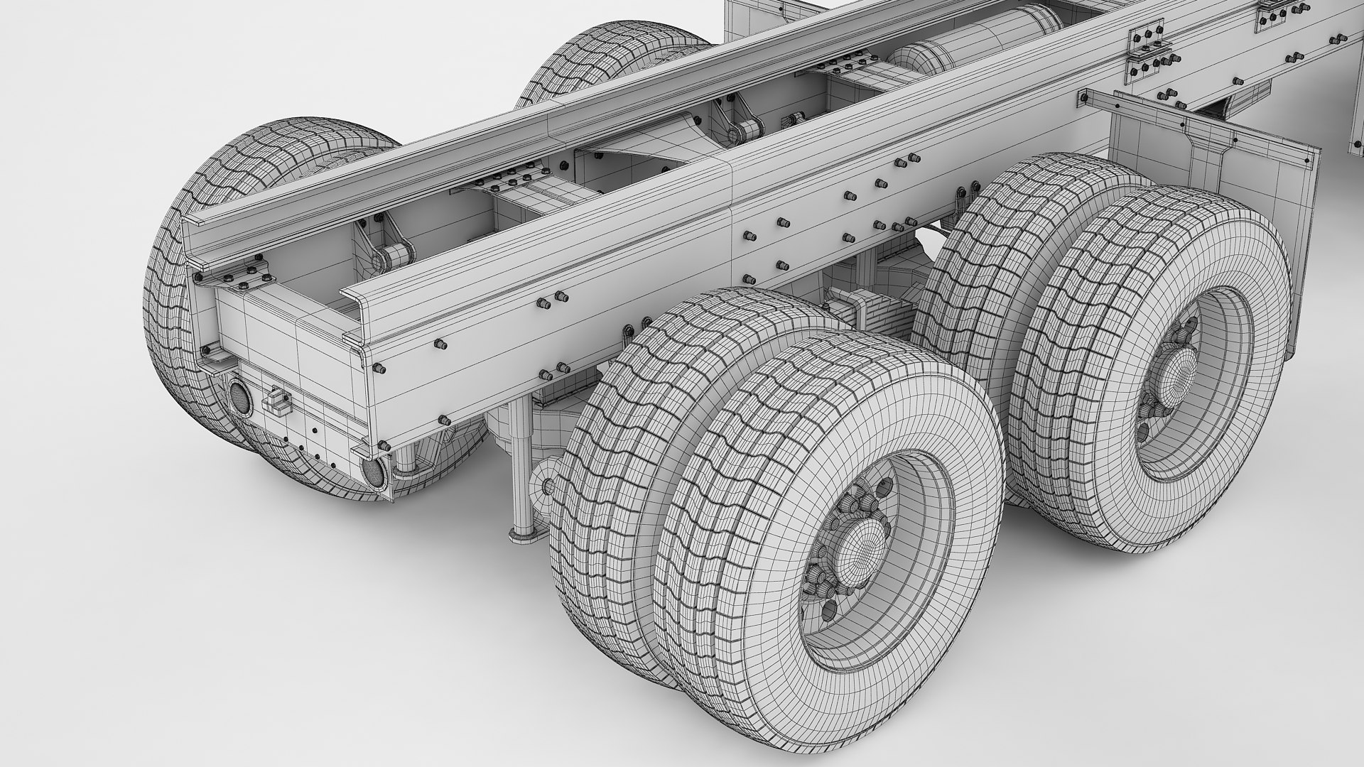 3D Model Semi Truck Chassis Generic 01 - TurboSquid 1819694