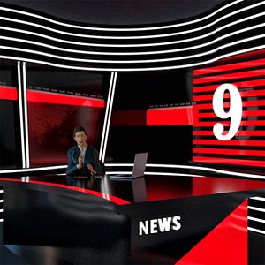 news studio 3D model