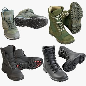 realistic boots 1 collections 3D model