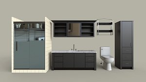 Dark Modern Bathroom Set