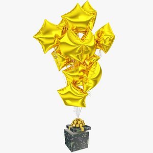 3D Gift with Balloons Collection V6