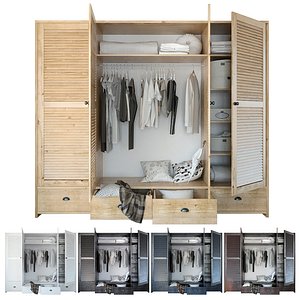 Wardrobe with clothing