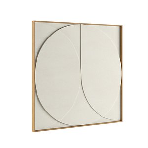 Circle bas-relief poster model