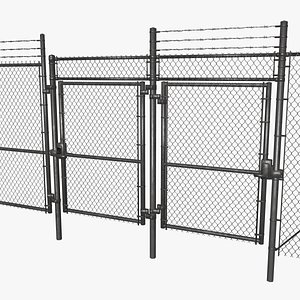 Chainlink Fence Low-Poly Modular Set