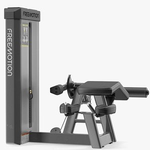 Grey Prone Leg Curl Trainer Freemotion Rigged for Cinema 4D 3D model