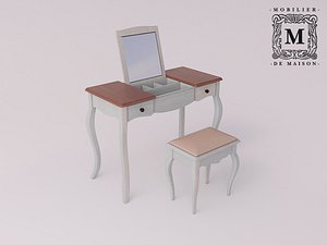 Make-up table with mirror Belveder B-ST9309 + Stool with a soft seat B-ST9313