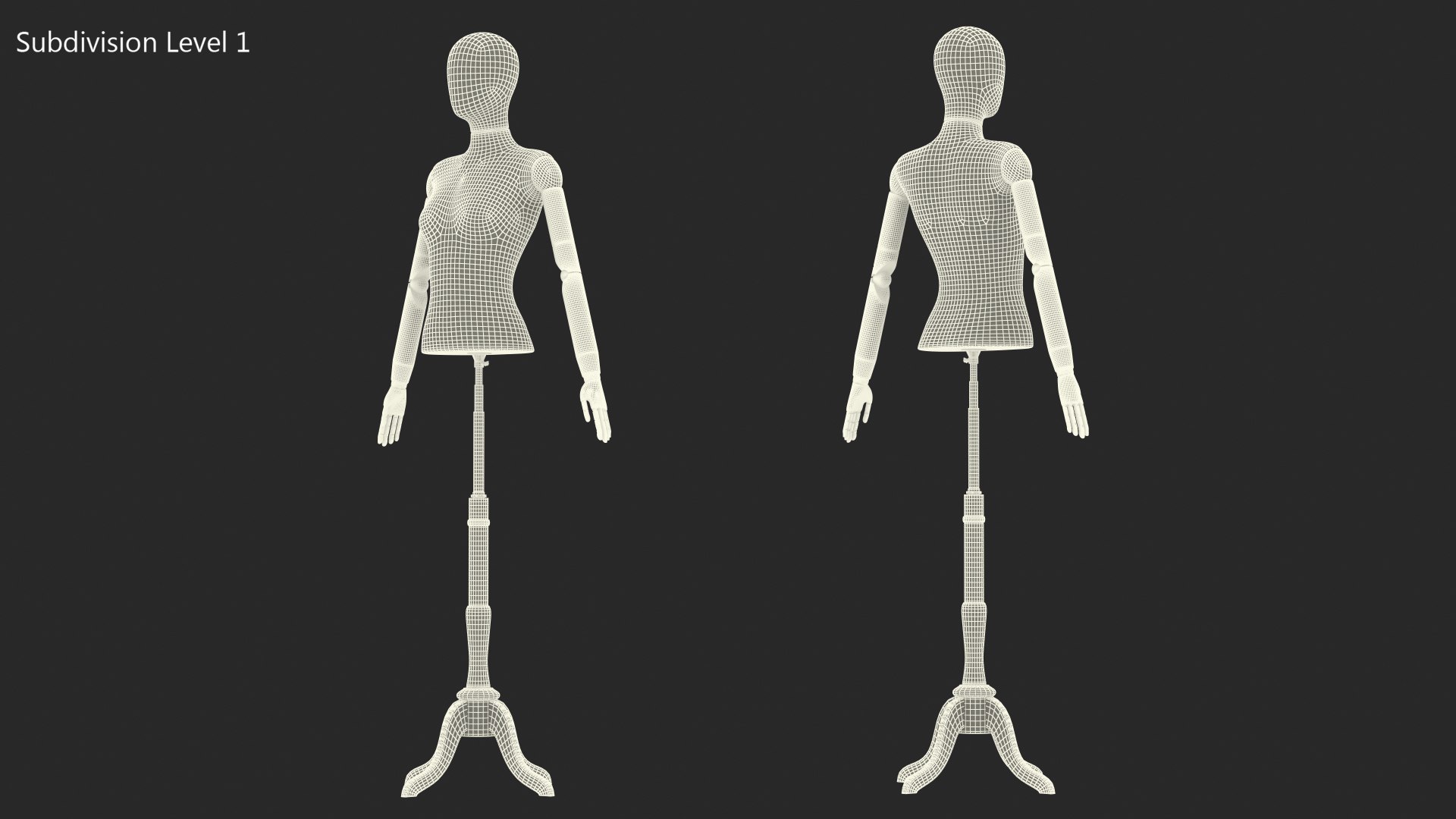 3D Female Flexible Half Body Mannequin Torso with Wooden Base - TurboSquid  1855647