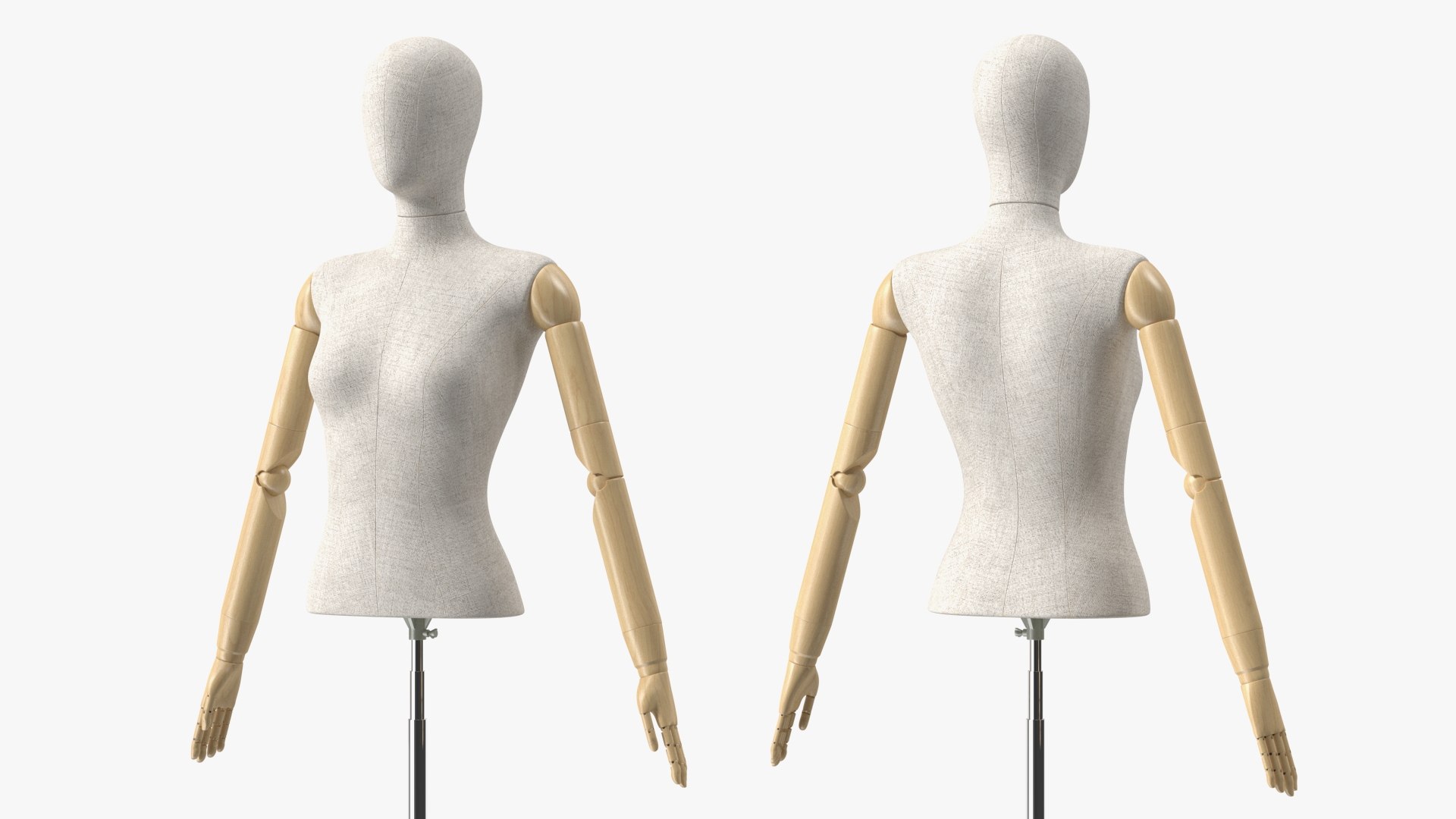 3D Female Flexible Half Body Mannequin Torso with Wooden Base - TurboSquid  1855647