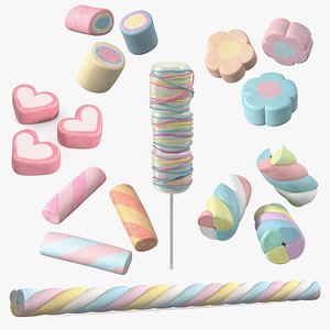 3D Shaped Marshmallows Collection 5 model