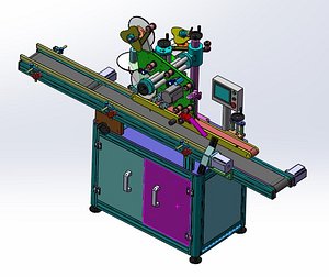 90 Degree Carton Double-Sided Labeling Machine 3D CAD Model