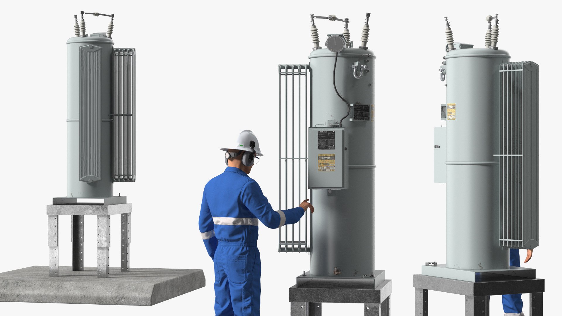 3D Worker Servicing Power Distribution Voltage Regulator - TurboSquid ...