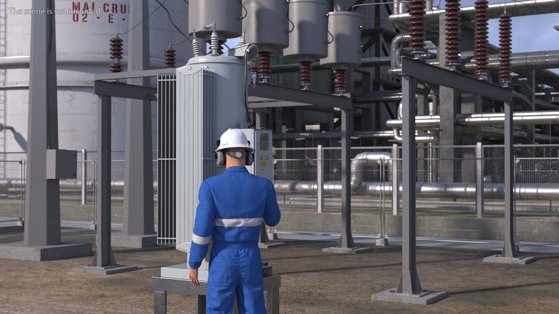 3D Worker Servicing Power Distribution Voltage Regulator - TurboSquid ...