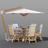 Set of garden furniture Brafab with a Garden Way umbrella