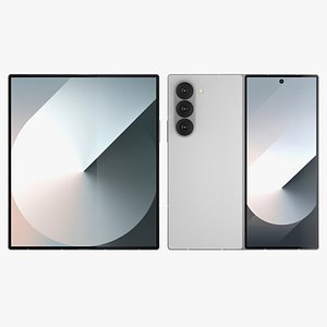 3D Samsung Galaxy Z Fold6 Silver Shadow model