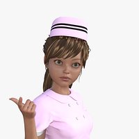 Cartoon Nurse Rigged