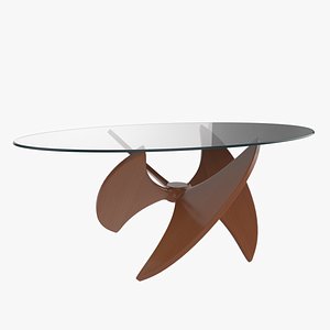 3D model Glassy Wooden Table