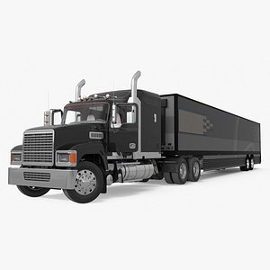 Freight Truck with Futuristic Trailer Rigged model
