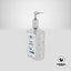 3D labeled sanitizing gel bottle model