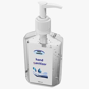 3D labeled sanitizing gel bottle model