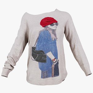 Beige Pull Woman Decoration Red Hat Remastered