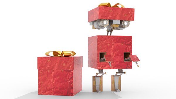 3D модель Gift Present Robot Rigged Low-poly - TurboSquid 2004151