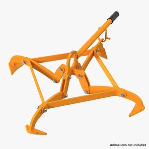 Vertical Drum Lifting Tongs Rigged 3D